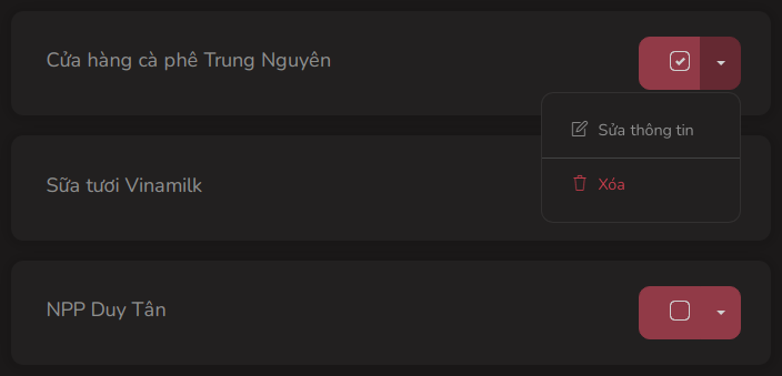 Nút sửa thông tin nhà cung cấp